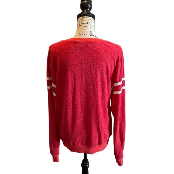 Wildfox Naughty Nice Whatever Baggy Beach Jumper Shirt Red Stripe Size Medium - Picture 6 of 13